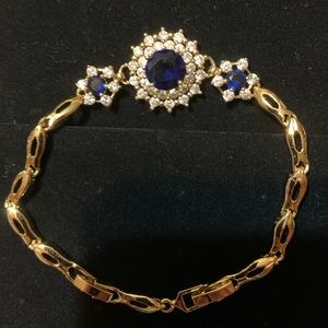 Sapphire gold tone bracelet